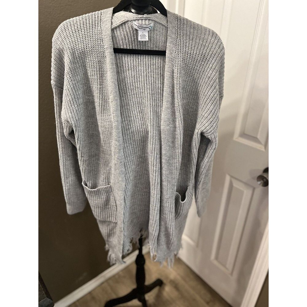 Emma's‎ Expressions Maternity Cardigan Sweater Gray Size Large